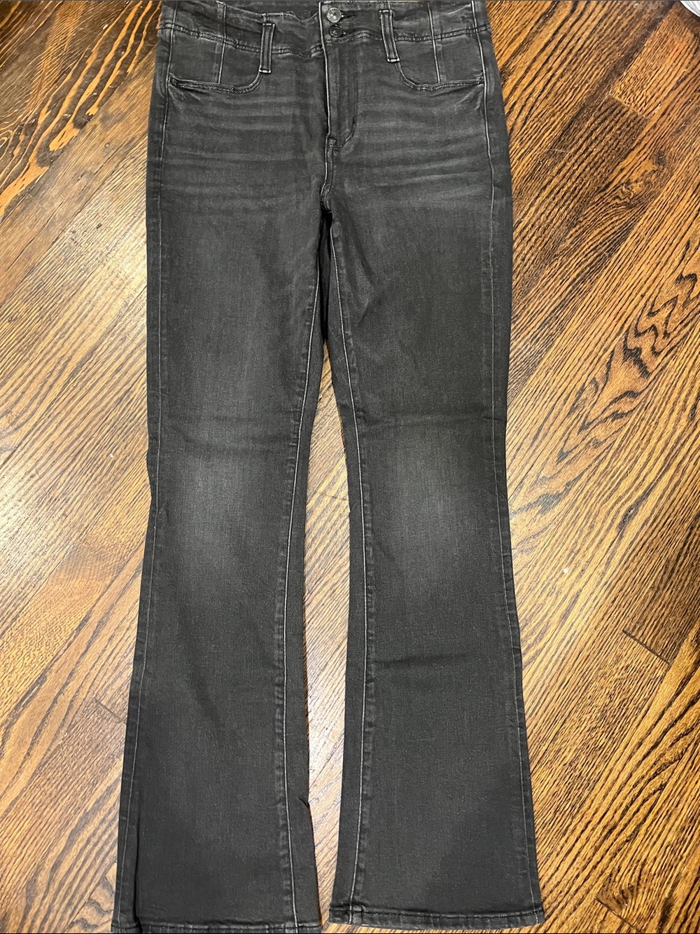 American Eagle Women's Black Skinny Kick Cut Jeans